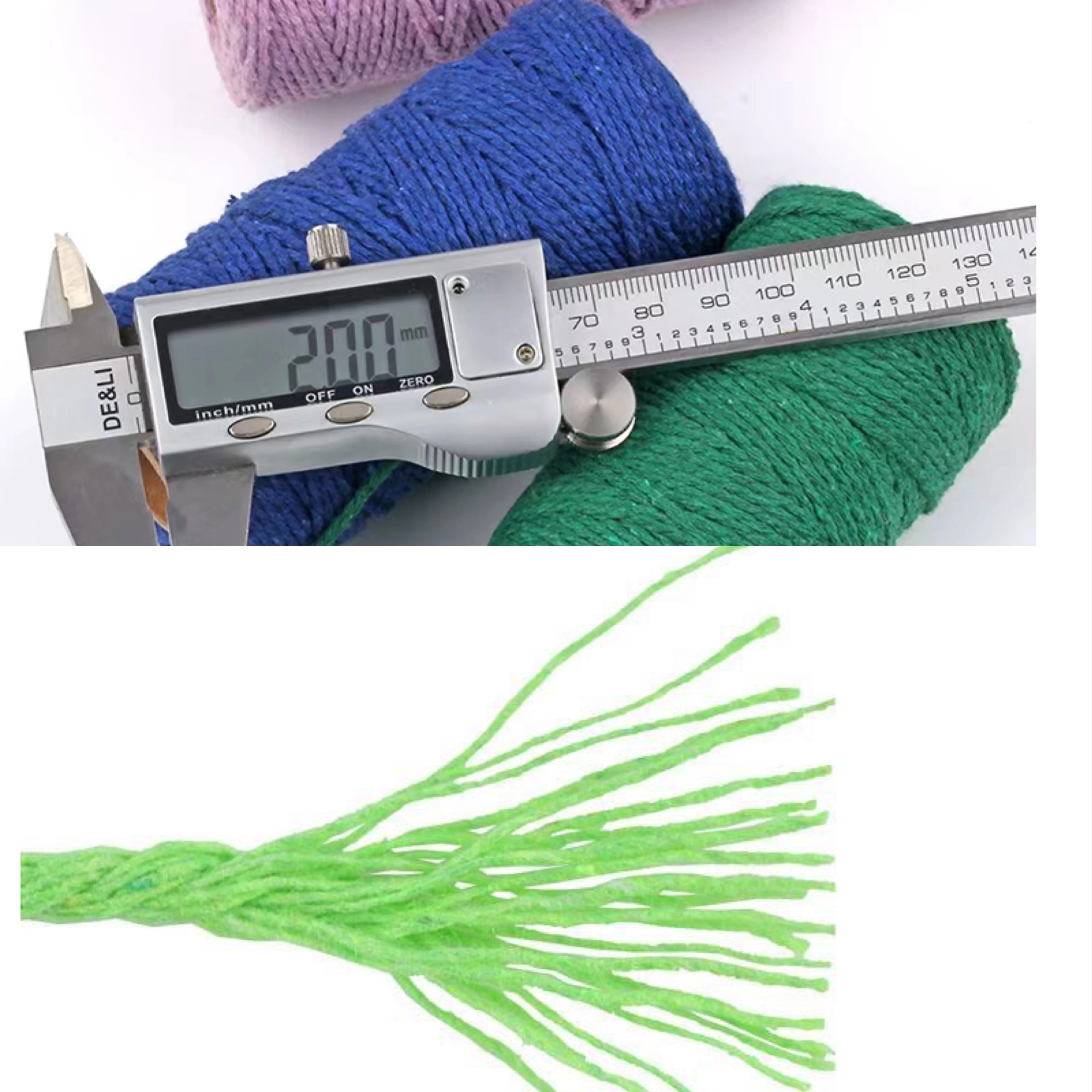 Macrame Cotton Rope Twisted Jute Colored Cotton Two-Color Rope Process For Wall-Mounted Gift Packaging DIY Wedding Deco 2mm 100m cotton rope jute rope macrame cord