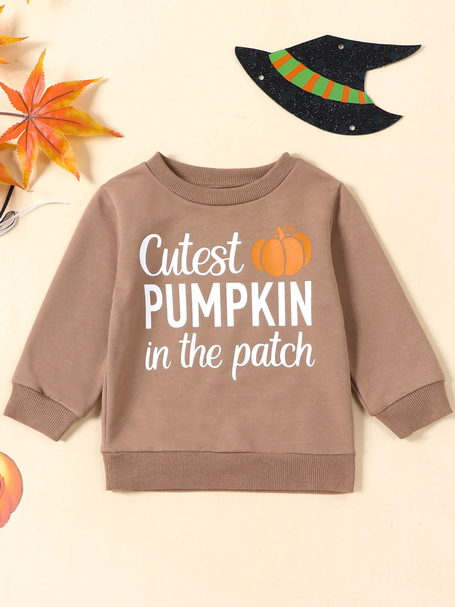 

Toddler Unisex Halloween Pumpkin Print Crewneck Sweatshirts Long Sleeve Pullover Tops Casual Sweaters for Boys and Girls