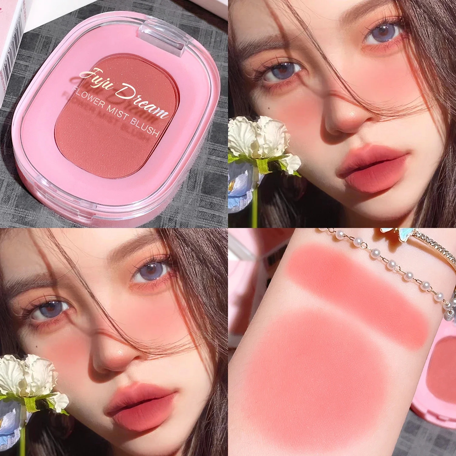 Fairy Dream Matte Blush - 10 color system, waterproof, brightening, long-lasting, natural brown, orange and pink tones 4
