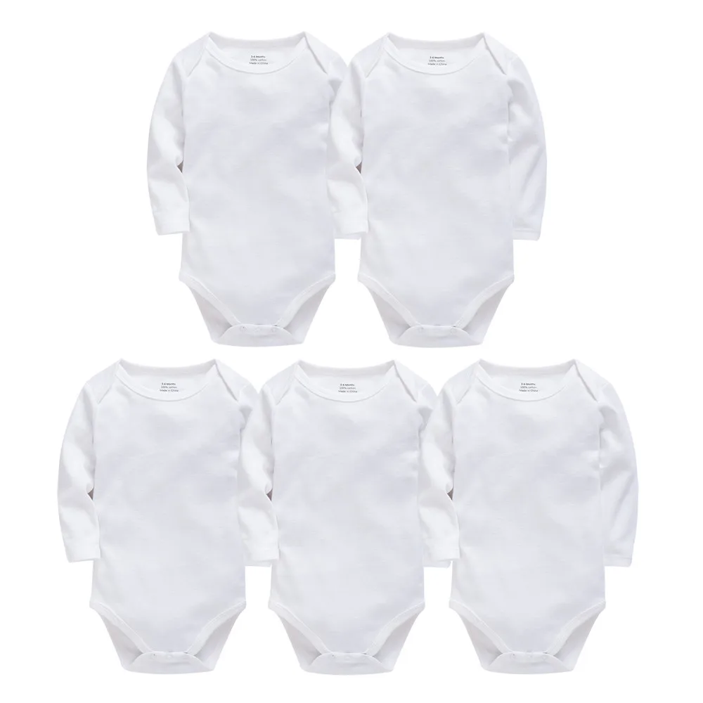 0-24 Months Baby Boy Clothes Cotton Long Sleeve White Black Plain Design Body Bebe Rompers Autumn Junpsuit