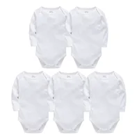 0-24 Months Baby Boy Clothes Cotton Long Sleeve White Black Plain Design Body Bebe Rompers Autumn Junpsuit