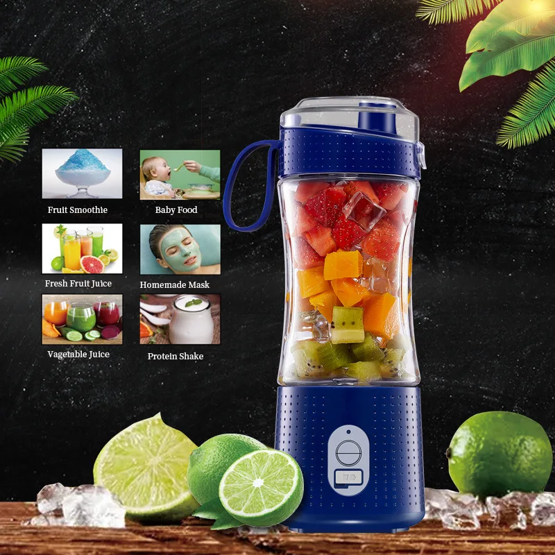 3pcs, Blender, Batidora Portátil Eléctrica, Exprimidores, Batidora Portátil  Para Batidos Y Smoothies, Recargable Por USB Y 10 Cuchillas Para Frutas Y