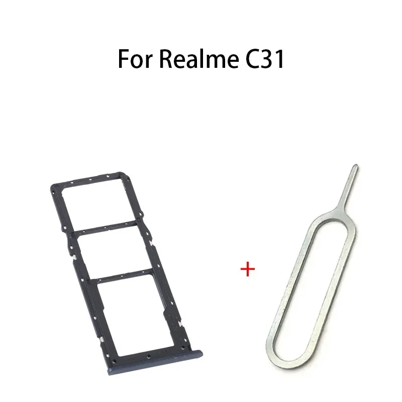 듀얼 SIM 카드 트레이 및 마이크로 SD 카드 트레이, 소켓 리더, Realme C31 용 거치대 슬롯