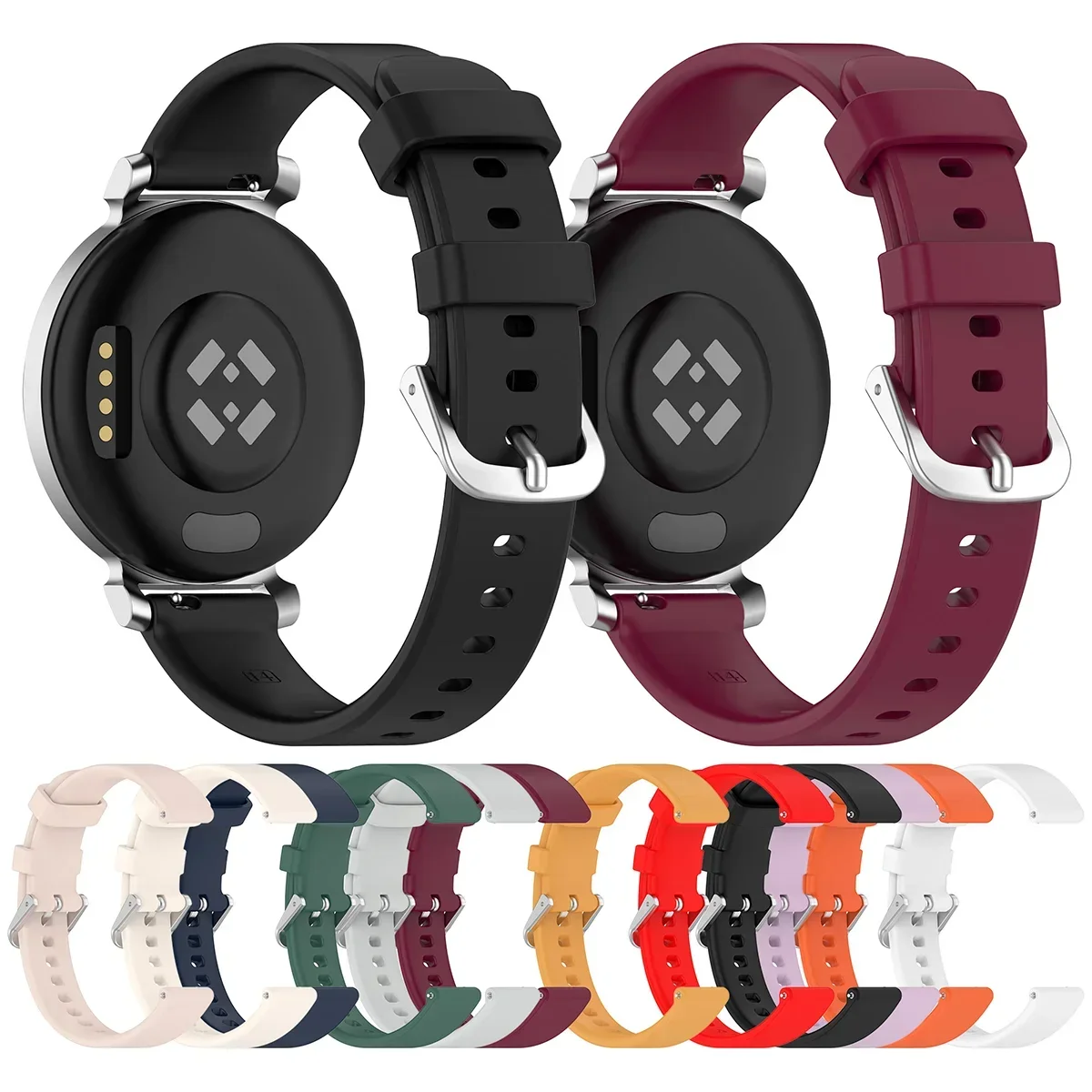 Silicone Watch Band with Silver Buckle - High Quality 14MM Wristband