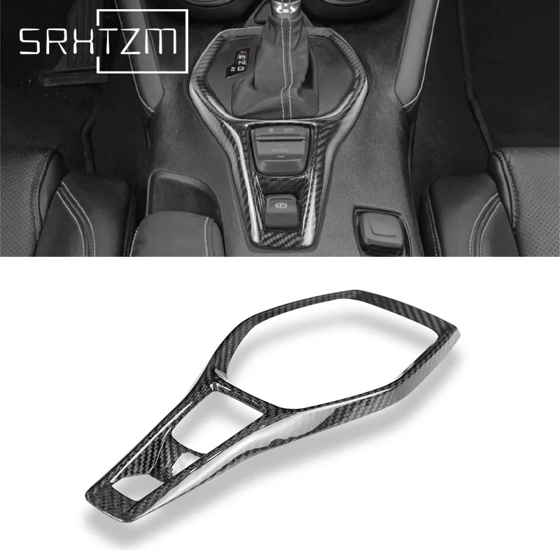 

Car Styling Carbon Fiber Gear Shift Panel Cover Trim Frame Stickers For Chevrolet Camaro 2016 - 2019 Interior Accessories