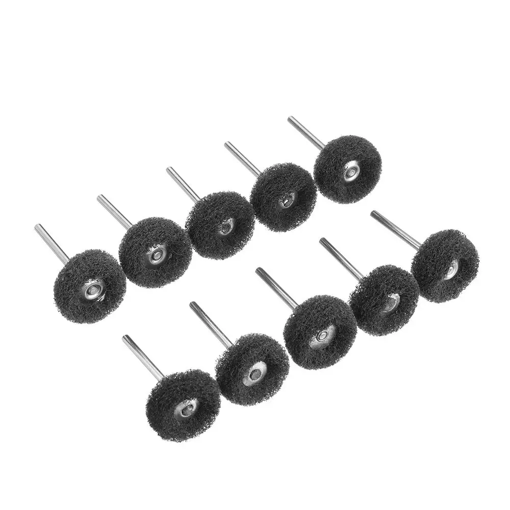 10pcs Abrasive Grinding Accessories Drill Abrasive Brush 3mm Shank Nylon Polishing Wheel Dremel Rotary Tools