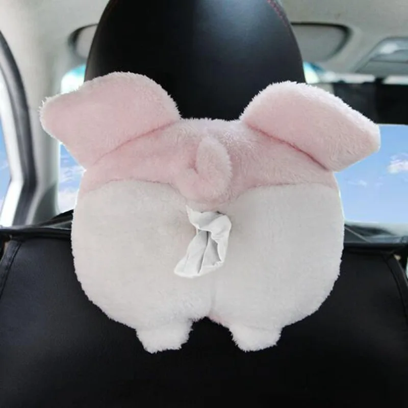 Cute Cartoon Corgi Shaped Car Tissue Box with Drawer