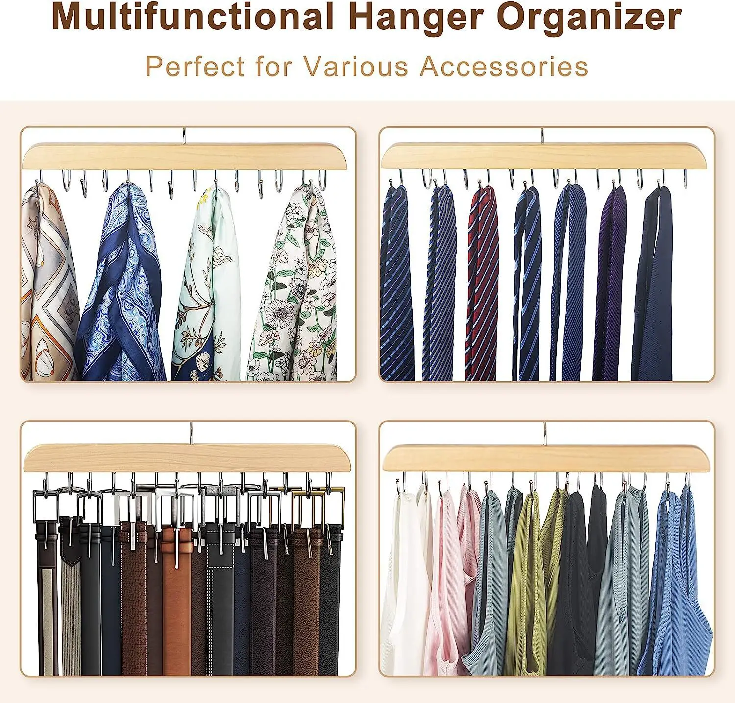 Clothes Rack Storage Hanger Scarf Organizer Tie Hanger Belt Hanger Women Men For Clothes Case Home Wardrobe Accessories