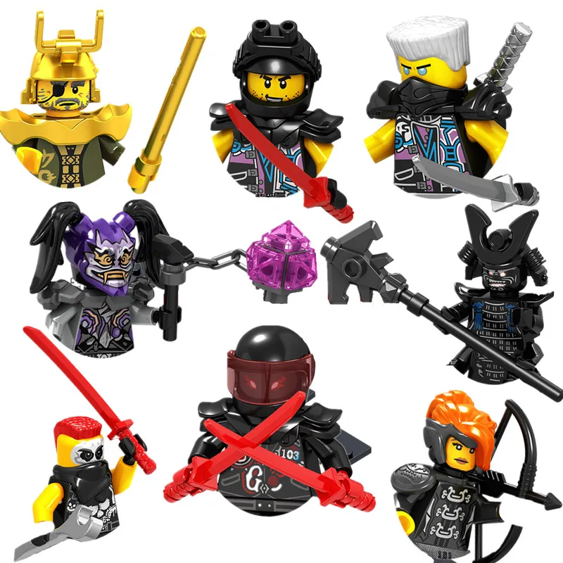 Mini Ninja Building Block Toy Snake Jaguar Garmaoon Luke Cunningham Samurai Cartoon Character Assembly Toy Puzzle Boy Toy Gifts