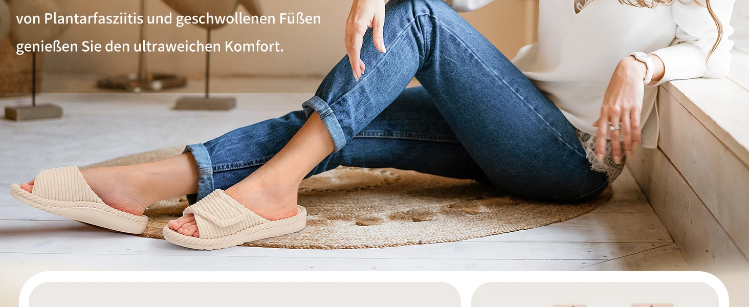 Shevalues Winter-Cord-Damenhausschuhe mit Fußgewölbeunterstützung, rutschfeste Plattform, für den Innenbereich, warme, bequeme Damen-Baumwollhausschuhe – Detail 5