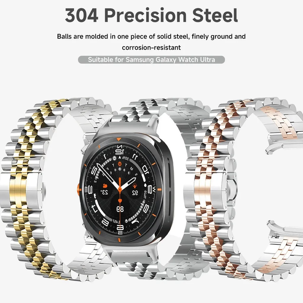 Premium Stainless Steel Watch Strap - Quick Fit Metal Band, No Gaps Design