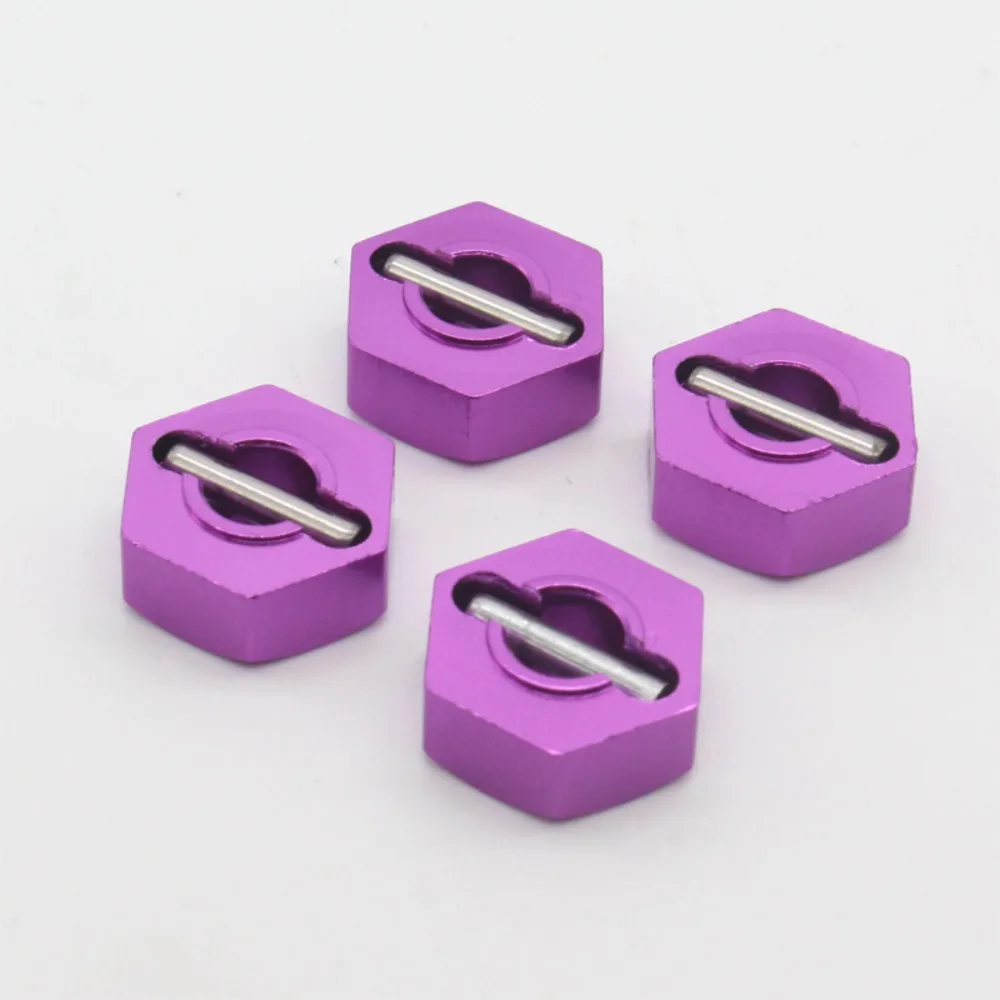 4pcs Aluminum RC Wheel Hex Nut HSP 12MM Hexagonal Wheel Seat 102042 02100 1/10 Upgrade Hub Adapter for 4WD RC Car Himoto