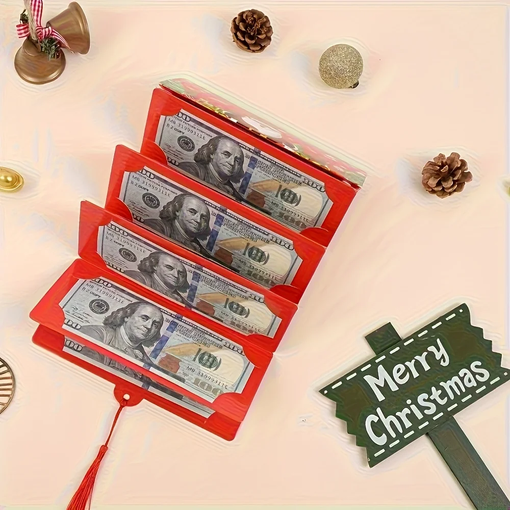 1/3 stücke Weihnachten Bargeld Geschenk Karte Halter 10 Grid Dollar Bill Karton Teiler Urlaub Partei Liefert Spiel Karten festliche Geld Tasche – Detail 9