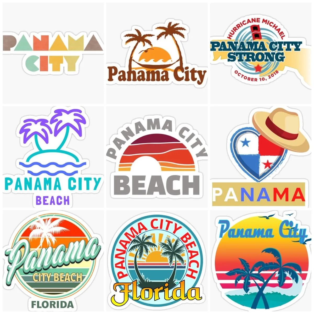 Panamanian Pan Flag Beach Scenery Creative Sticker Laptop Car Window Wall Door Truck Moto Glass Helmet Camper Bicycle Van Decal