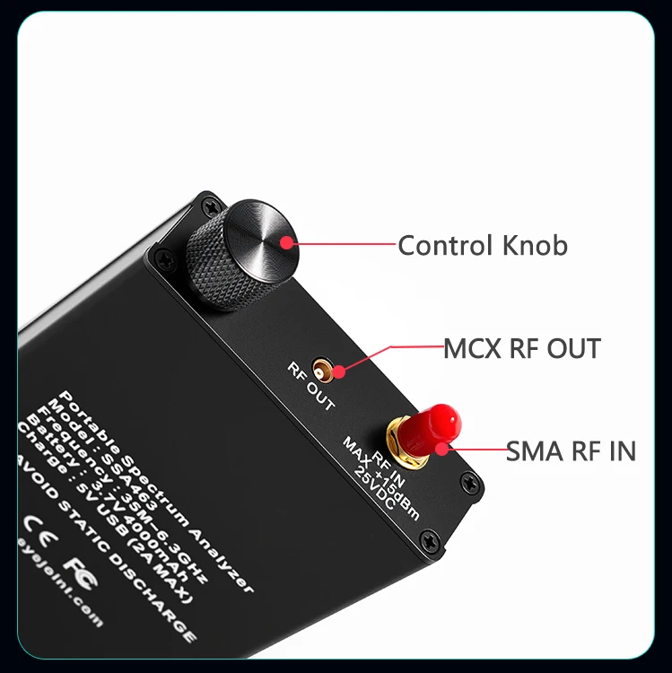 2026 SYSJOINT SSA463 휴대용 35MHz-6.3GHz 스펙트럼 분석기 미터 테스터 4.3인치 디스플레이