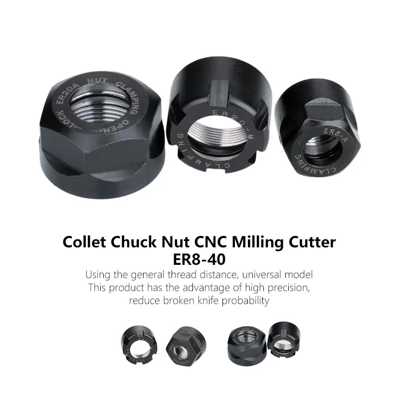Spannzangenfutter Mutter A Typ ER8-20 Mutter CNC Fräser Spannzangenklemmutter Werkzeug Drehspannzangenfutter für Drehmaschine Fräserhalter – Detail 7