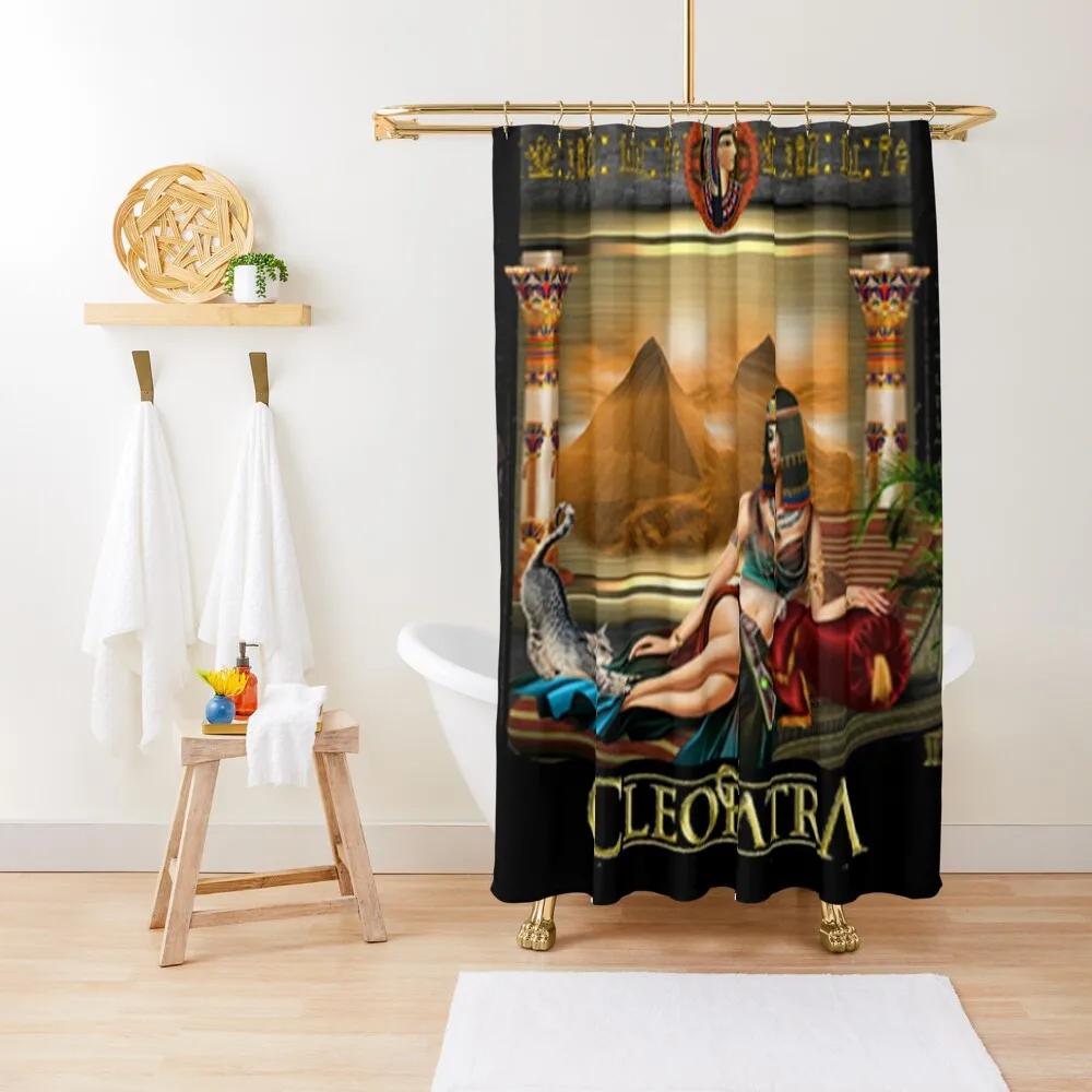Cleopatra-Queen of Egypt Shower Curtain Shower For Bathrooms Washable Waterproof Fabric Shower Curtain