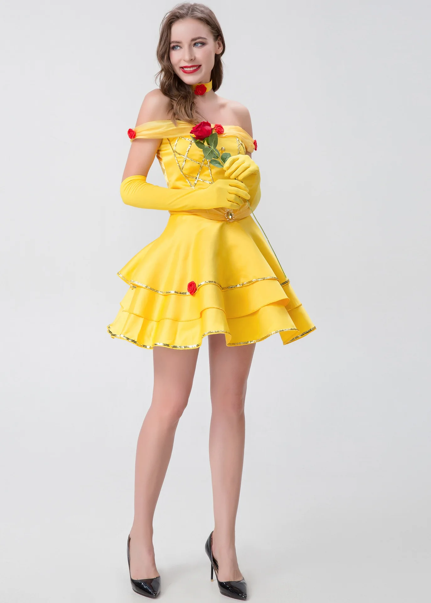 Princess Cosplay Costume Adult Belle Fairy Tale Fancy Dress