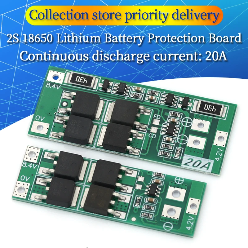 2S 20A 7.4V 8.4V 18650 Lithium Battery Protection Board/BMS Board ...