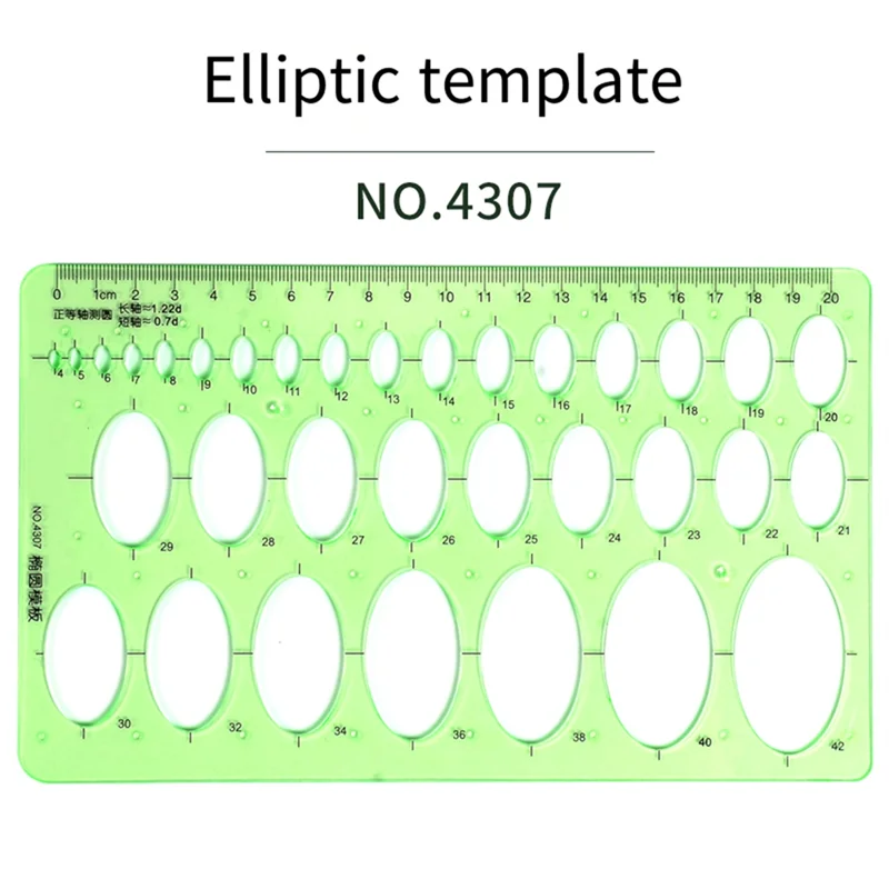ALIM-4Pcs 드로잉 도면 도구 용 원형 템플릿 기하학적 원형 원형 및 타원형 스텐실 거푸집 눈금자 측정 도구