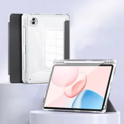 Foldable Acrylic Tablet Case with Pencil Holder - 12.1 Inch Protective Cover for Honor Pad 10 12.1 (Black)