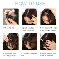 Frange à Air Invisible 100% cheveux humains, Extension de cheveux à clipser, franges avant, pièces de cheveux, accessoire de coiffure pour femmes 5