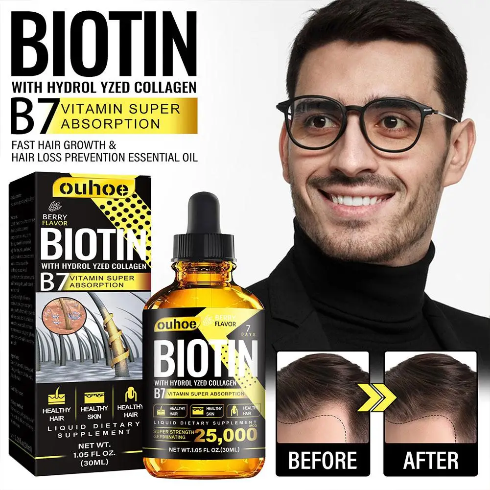 Nutrition Biotin Liquid Drops Hair Growth Essential Oil Collagen B7 Vitamin Oil Trengthen Hair Root Anti Loss Treatment hair essence oil,hair growth oil,hair oil