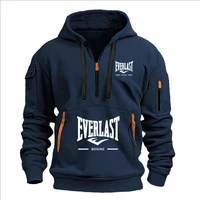 Mode automne et hiver hommes marque vêtements multi-fermeture éclair conception sweat à capuche imprimé sweat-shirt décontracté pull à capuche ample 3