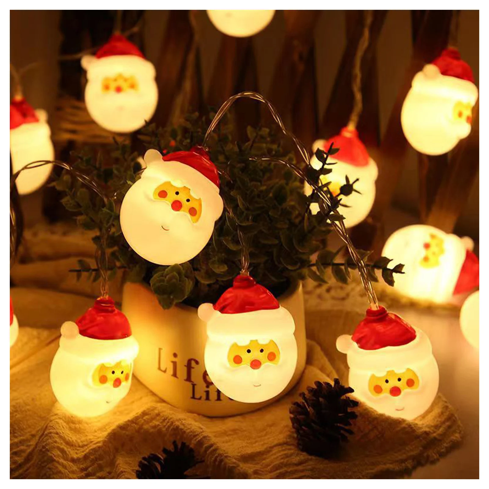

Christmas Santa Claus String Lights Santa Snowman Elk Shaped String Lights Suitable for Ball Carnival Party Decor