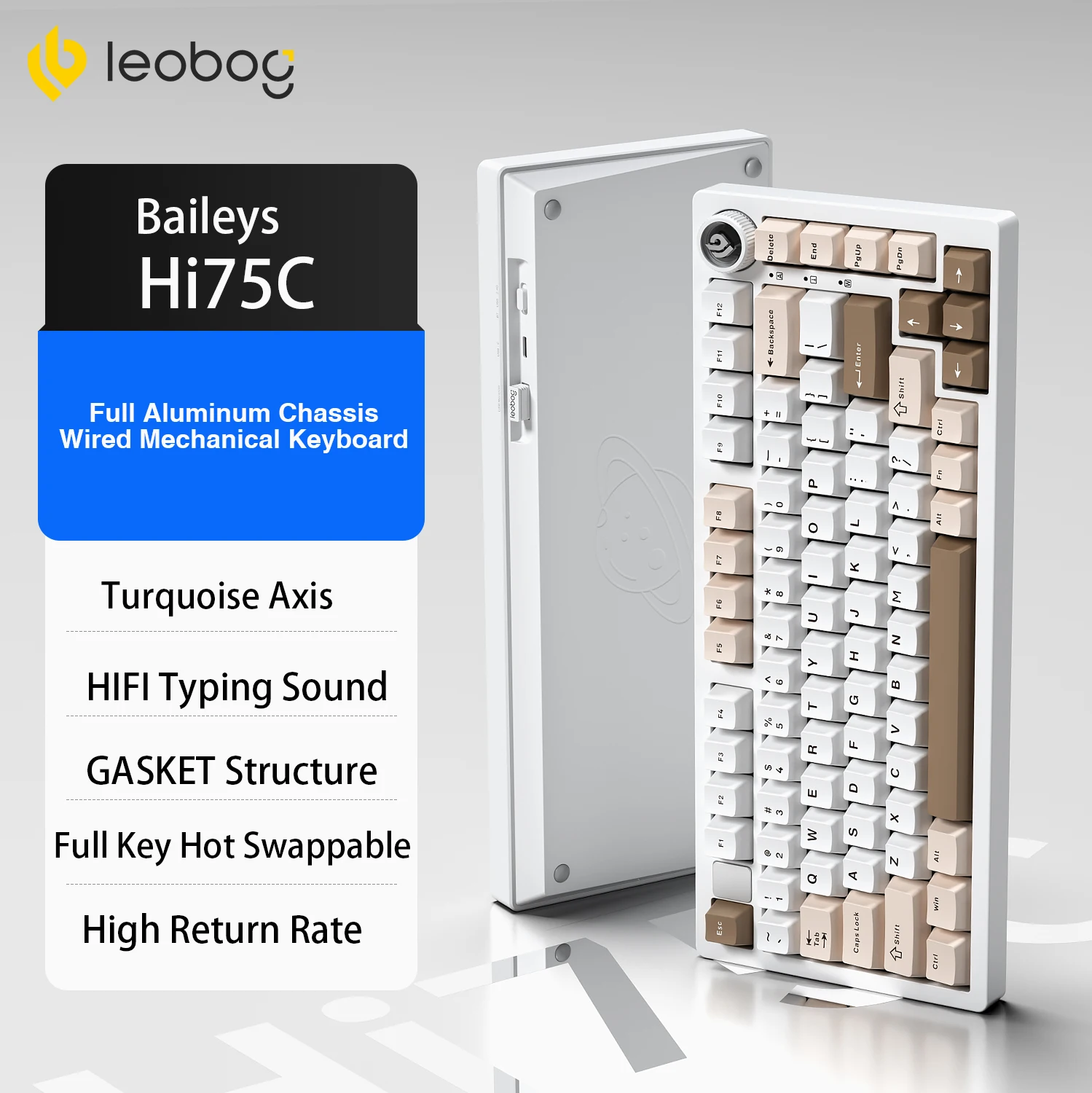 LEOBOG Hi75C/HI75C Pro 75% Custom Mechanical Keyboard Aluminum RGB
