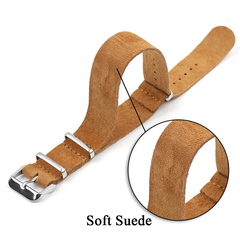 Vintage weiches Wildleder Echtleder Armband 20mm 22mm für Seiko für Omega Armband für Samsung Galaxy Watch 4/5/6/7 Herrenarmband