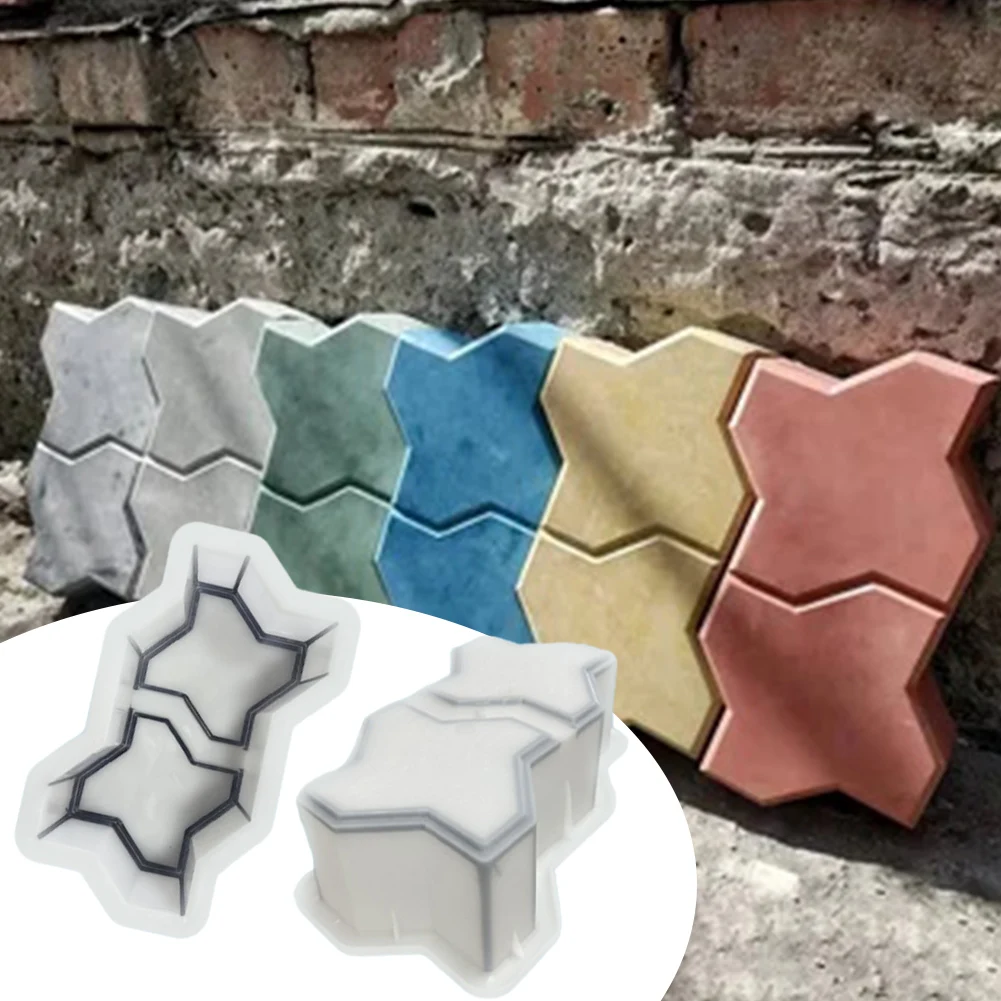 Plastic Garden Pavement Mold Reusable DIY Path Paving Concrete Brick Mould Garden Pavement Road Paving Brick Mould Outdoor Decor