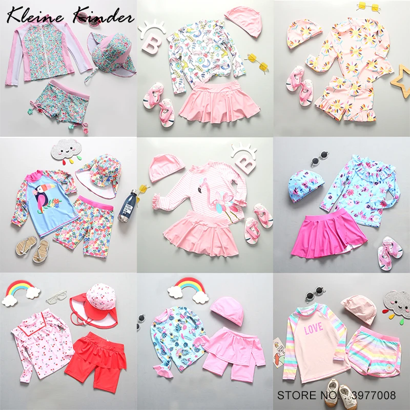 Swimsuit Girl UPF50 UV Protection Children&lsquo;s Swimwear Long Sleeve Cute Bathing Suit Kids Beach Rash Guard Swimming Surfing Suit girls swimsuit