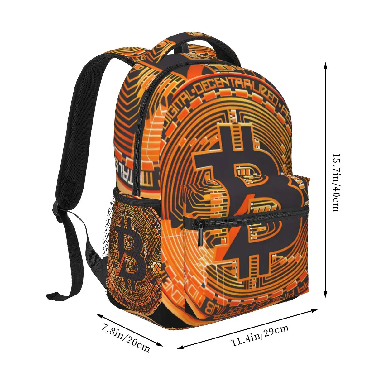 BTC Style Casual Backpack Unisex Students Leisure Travel Computer Backpack