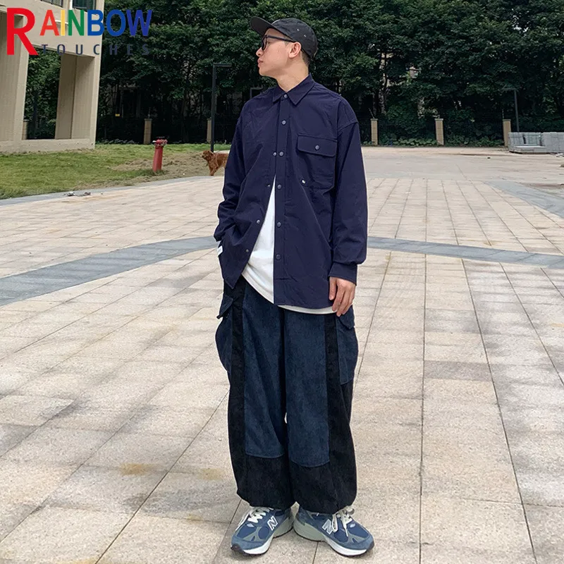 Rainbowtouches New Fashion Casual Sports Training High Street Vintage Style Pant Corduroy Men's Trendy Oversize Loose Trousers