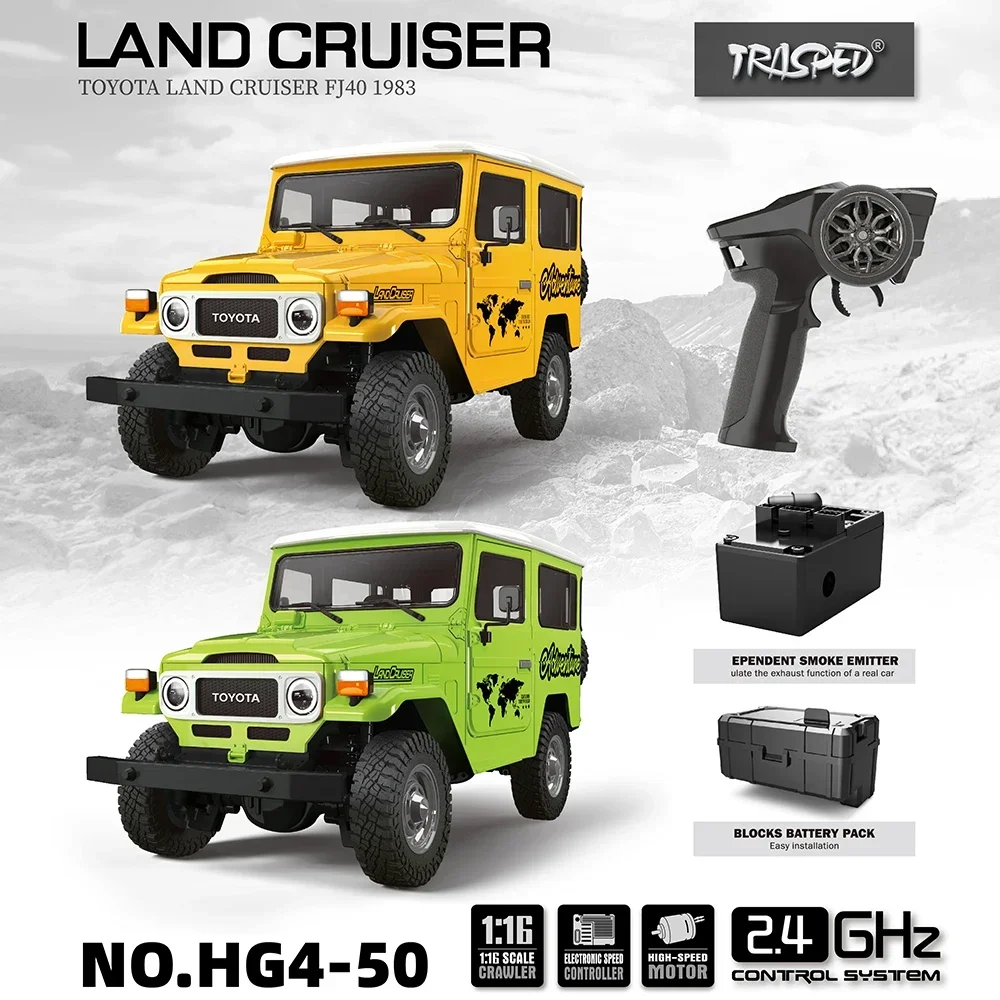 1/16 HG4-50 Toyota FJ40 Remote Control Off-Road Vehicle Basic and Pro Versions Lighting Sound Effect Simulation Model Toy Car 3