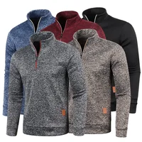 Winter Men's Fleece Thicker Sweater Coat Half Zipper Turtleneck Warm Pullover Quality Male Slim Knitted Wool Sweaters 4XL 1