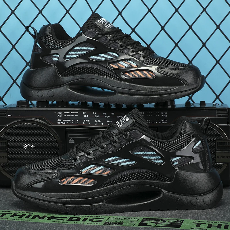 A Sports Walking Shoes Suitable for Men, with Breathable and Durable Shock-Absorbing and Non-Slip Running Shoe Design, Fabric Upper Low-Top Style, Eva Soles and Fabric Insoles, Suitable for All Seasons, Solid Color Men's Shoes 3
