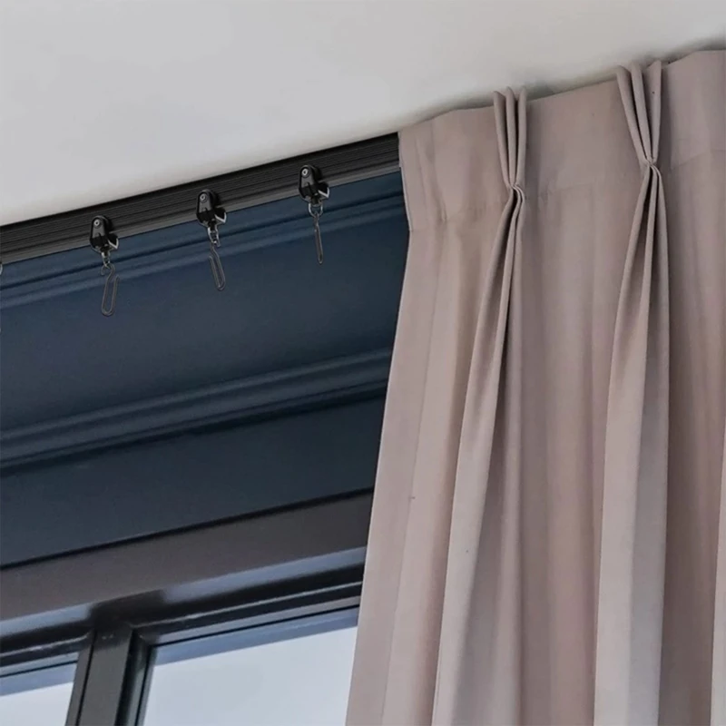 Black Flexible Ceiling Curtain Track 5m Bendable Accessory Household Gagdet for Window Balcony Toilet Install
