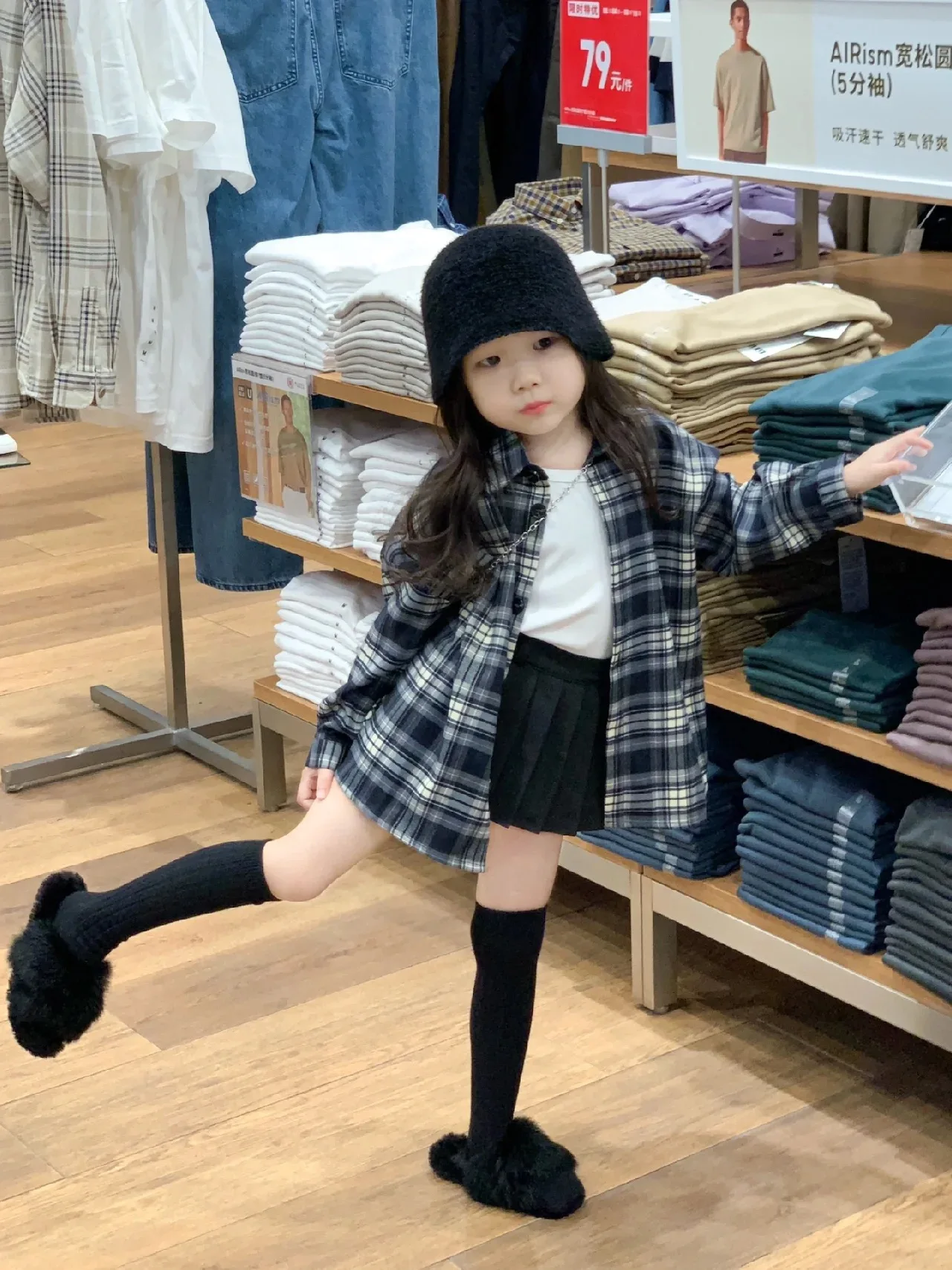 

Spring Summer Children Girl 3PCS Clothes Set Solid Top Black Pleated Skirt Plaid Casual Shirt Toddler Girl Suit Baby Girl Outfit