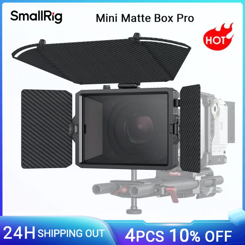 SmallRig Mini Matte Box Pro Mini Follow Focus Protection Against Glare and Flare Upgraded Quick Release with Side Flag