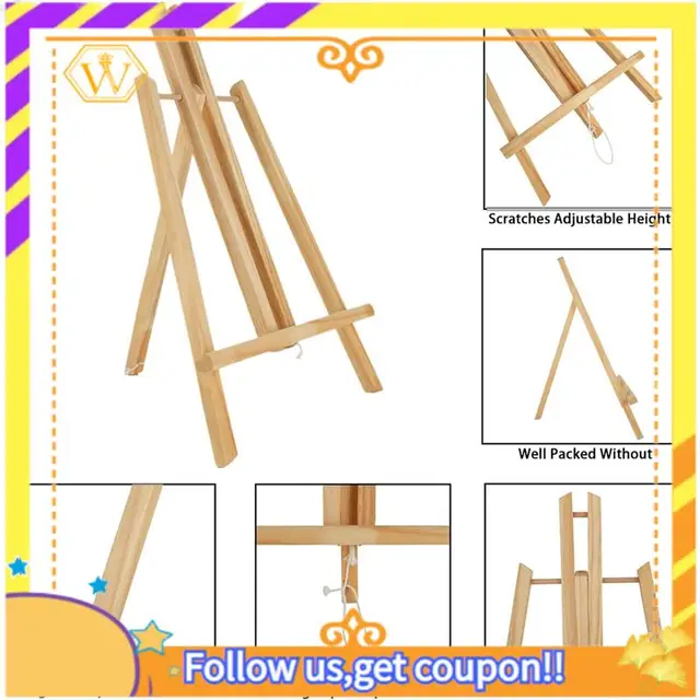 Latest-6Pcs 16 Inch Wood Easels,Easel Stand For Painting Canvases,Tabletop Display Easel,Painting Easel, Kids Student Easels Dur 1