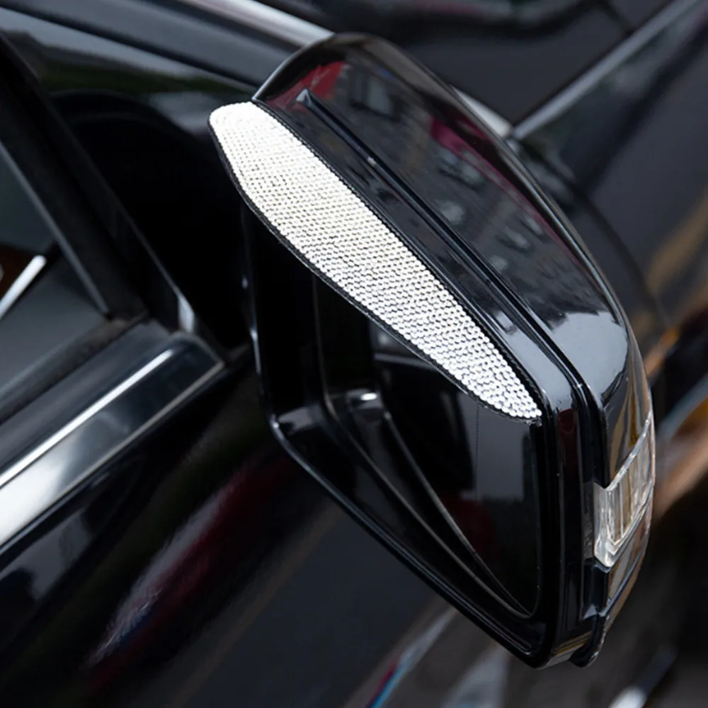 

2Pcs Universal Flexible PVC Rearview Mirror Rain Shade Rainproof Blades Car Back Mirror Eyebrow Rain Cover with 4 Colors