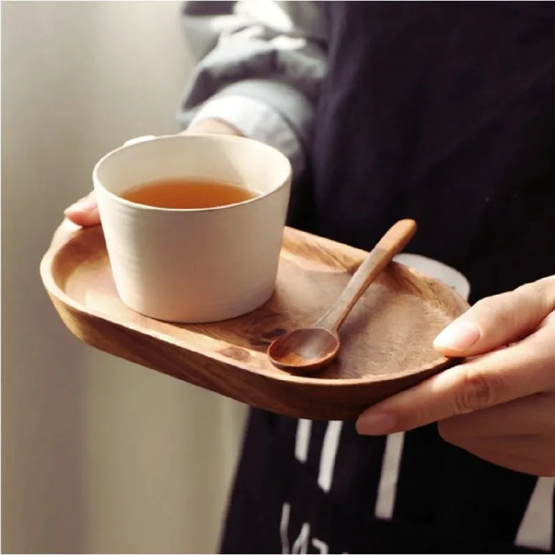 Japanese-Style Wooden Snack Plate for Tableware
