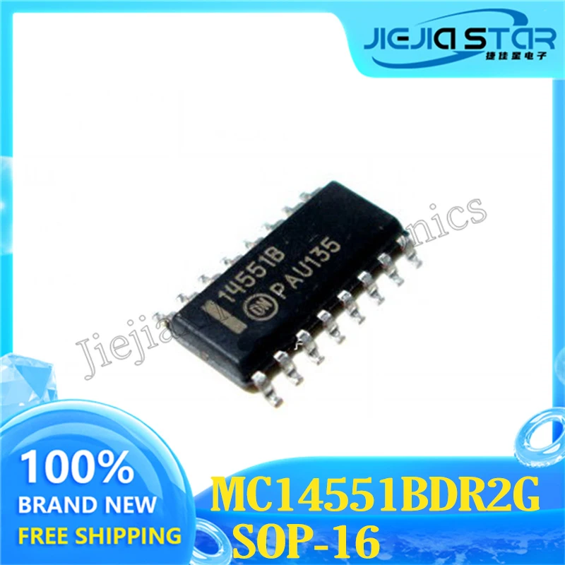 Multiplexer IC Quad 4PDT, 14551BG, SOP16, MC14551BDR2G, MC14551, 100% Original Stock, Free Shipping, Electronics, 3-20Pcs 1 20pcs adg508 adg508ak adg508akrz sop16 adg508akr new original ic