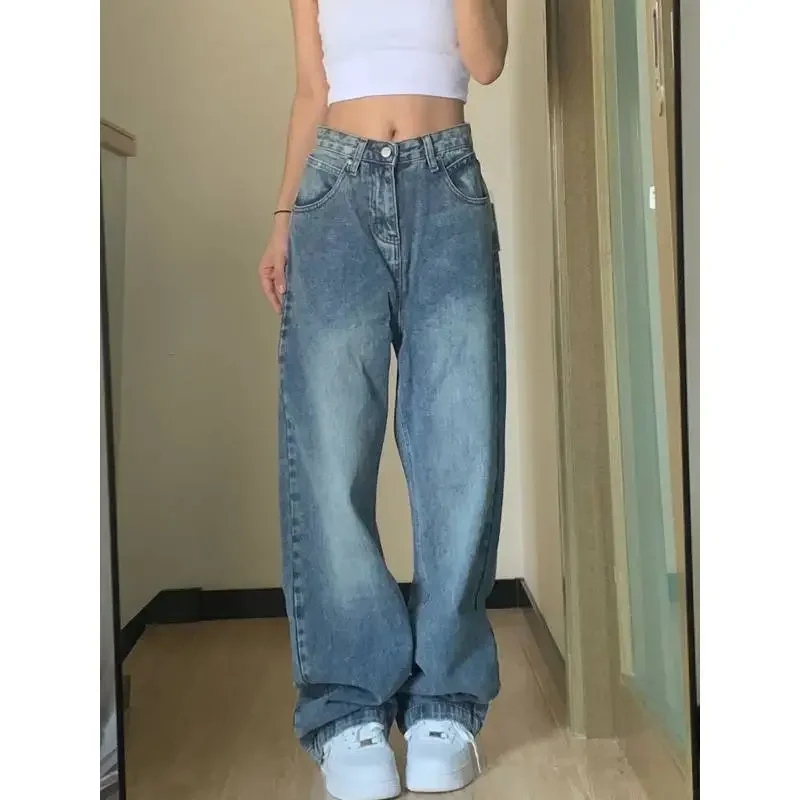 

Fashion High Waisted Jeans for Women Loose and Wide Legs Versatile New Straight Leg Mop Women's Pants