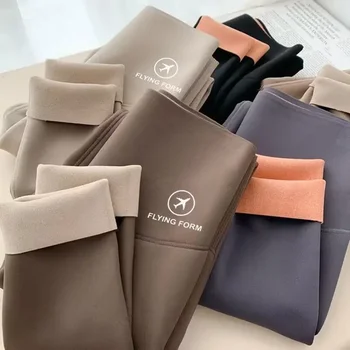 ITOOLIN Autunno Inverno Casual Leggings Delle Donne Della Biancheria Intima Vita Termica In Pile Stretto Pantaloni Caldi Per Le Donne Pantaloni di Cachemire 2023 1