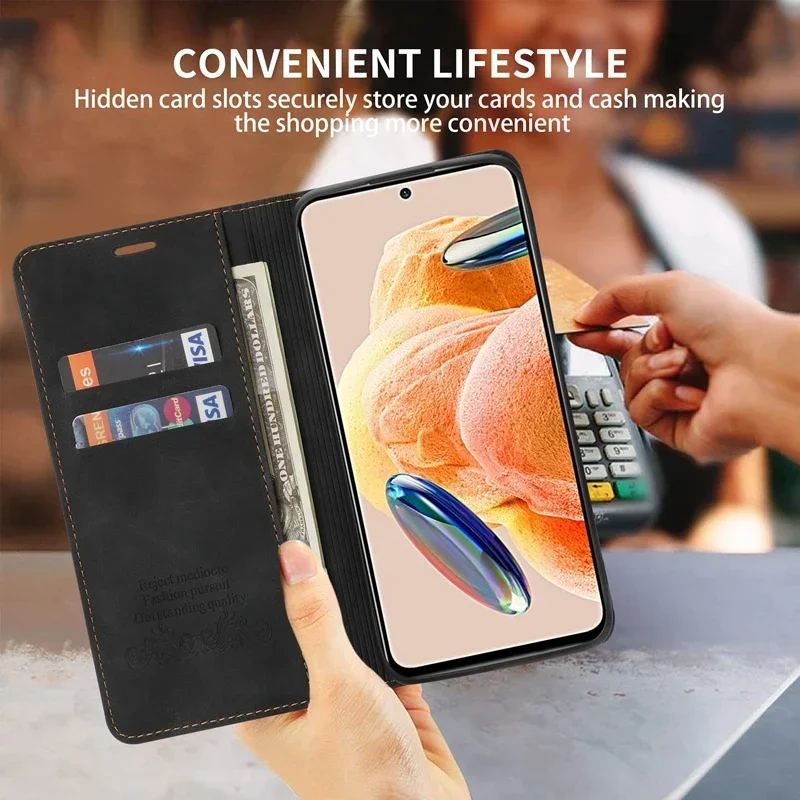 Elegant Magnetic Flip Leather Wallet Case