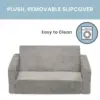 Extra Wide Convertible Sofa to Lounger - Comfy 2-in-1 Flip Open Couch/Sleeper for Kids 5