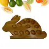 Wooden Bunny Plate Bunny Dessert Plate Easter Wooden Serving Plates Rustic Decorative Charcuterie Board For Parties Holidays 1